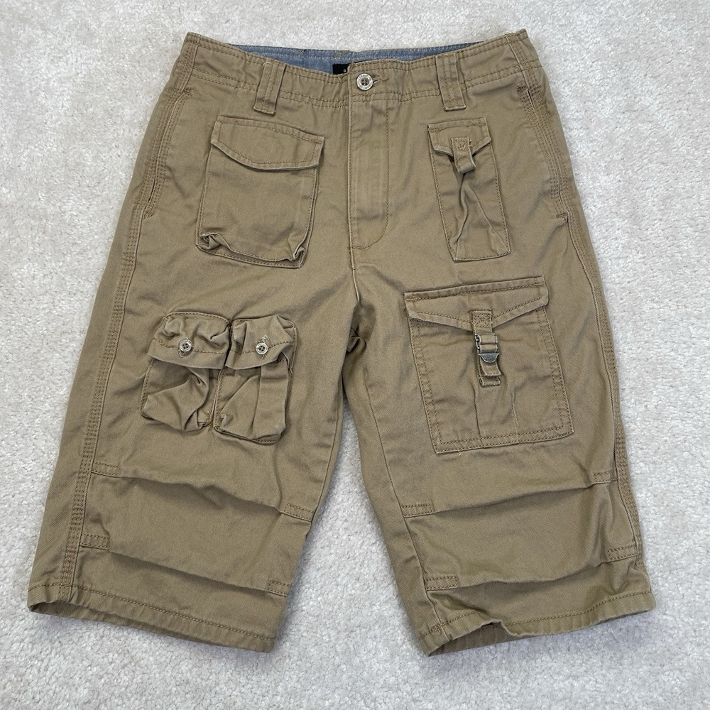 Sean John Cargo Shorts Boys 12 Khaki Brown 100% Cotton Pockets